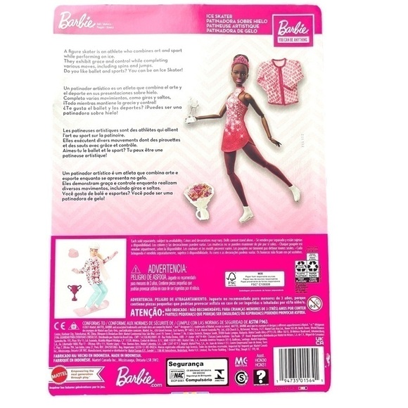 BARBIE doll Ice Skater African American Black You Can Be Anything 12 inch - Picture 4 of 7
